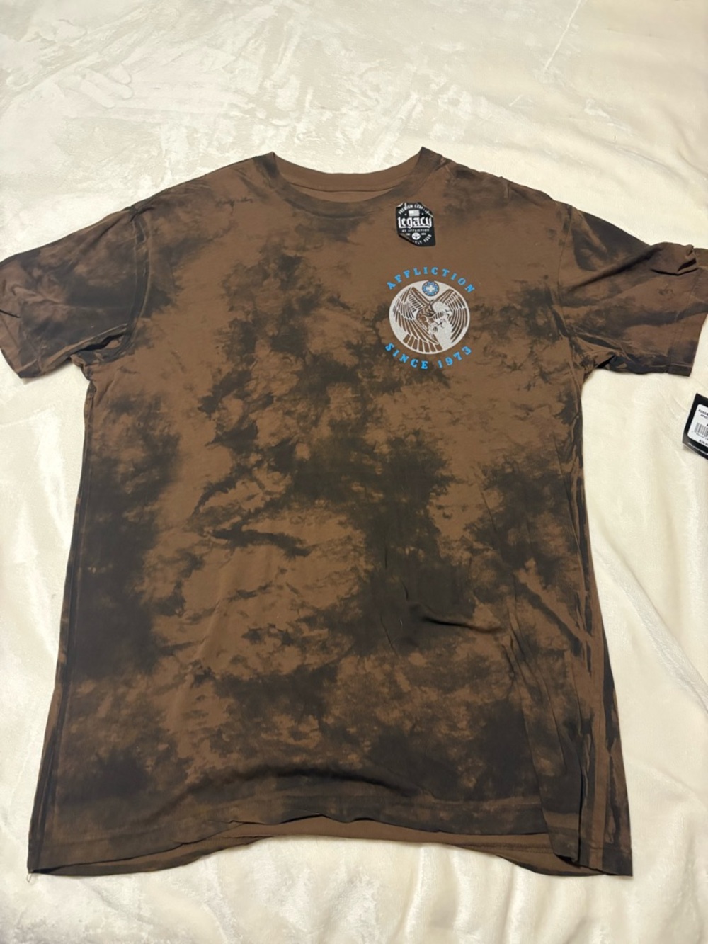 Affliction Men’s Brown Tie-Dye Graphic T-Shirt size